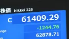 【速報】日経平均株価 終値1244円安の6万1409円 一時1700円以上値下がりも