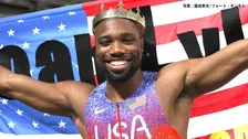 ノア・ライルズが今季初戦で10秒05、男子100mチャレンジレースにOP参加 “ワンピース”のパフォーマンスを披露