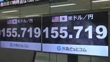 一時1ドル＝155円台　NY市場でも2円あまり円急騰　為替介入の警戒続く