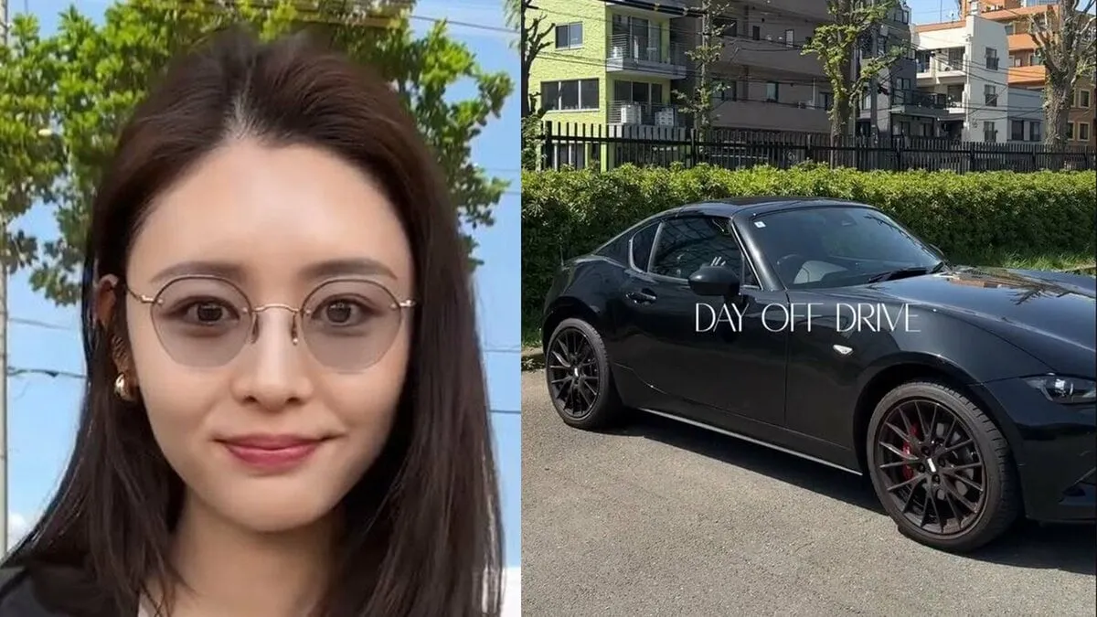 【古畑星夏】愛車のマツダ・ロードスターでドライブ「駐車場に止まってる愛車を見るとやっぱりうちの子最高にかっこいいなぁ～って思う」