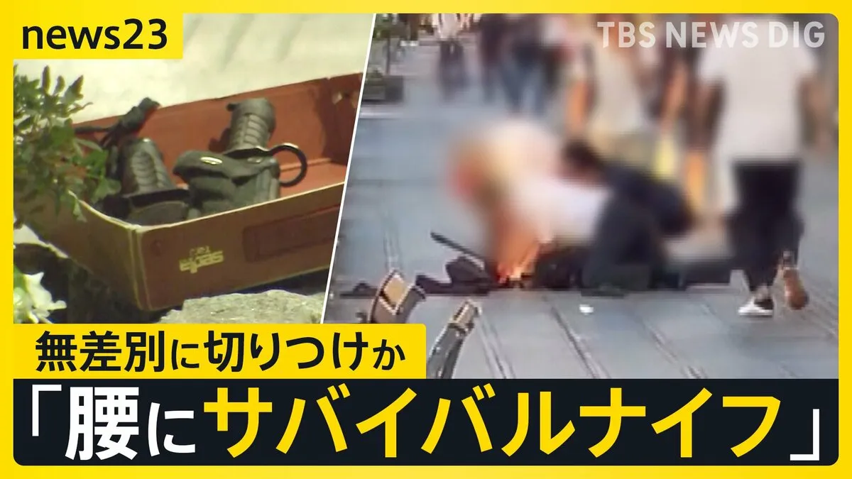 無差別で通行人襲撃か 茨城・水戸駅近くで6人切りつけ　目撃者「腰にサバイバルナイフ」現場から刃物4本押収【news23】