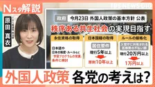 外国人労働者は過去最多に　永住権の厳格化や不動産取得どうなる？衆議院選挙「外国人政策」各党の公約を比較【Nスタ解説】
