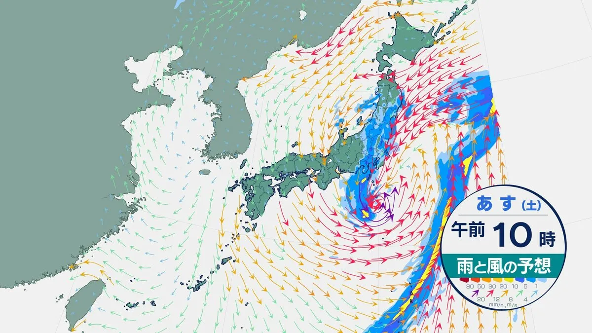 【土砂降りはいつまで？】土曜日は東京で“警報級の大雨”に注意　日曜日は一転して「季節3か月分の気温差」【雨と風のシミュレーション】