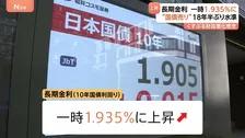 長期金利上昇“18年半ぶり水準”に　一時1.935％　住宅ローン固定金利にも影響　日経平均は5万1000円台で取引終了