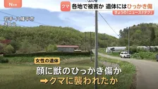 各地でクマ出没 岩手で女性遺体 クマに襲われたか 遺体に“ひっかき傷”　山形では男性が体長約1mのクマに襲われる　顔や体にケガも命に別状なし