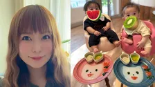 【 中川翔子 】 「フリフリしながらお茶碗ガブガブ」　ハーフバースデーの　離乳食プレートを公開　「ミルクより食べるのが圧倒的に好きみたい」