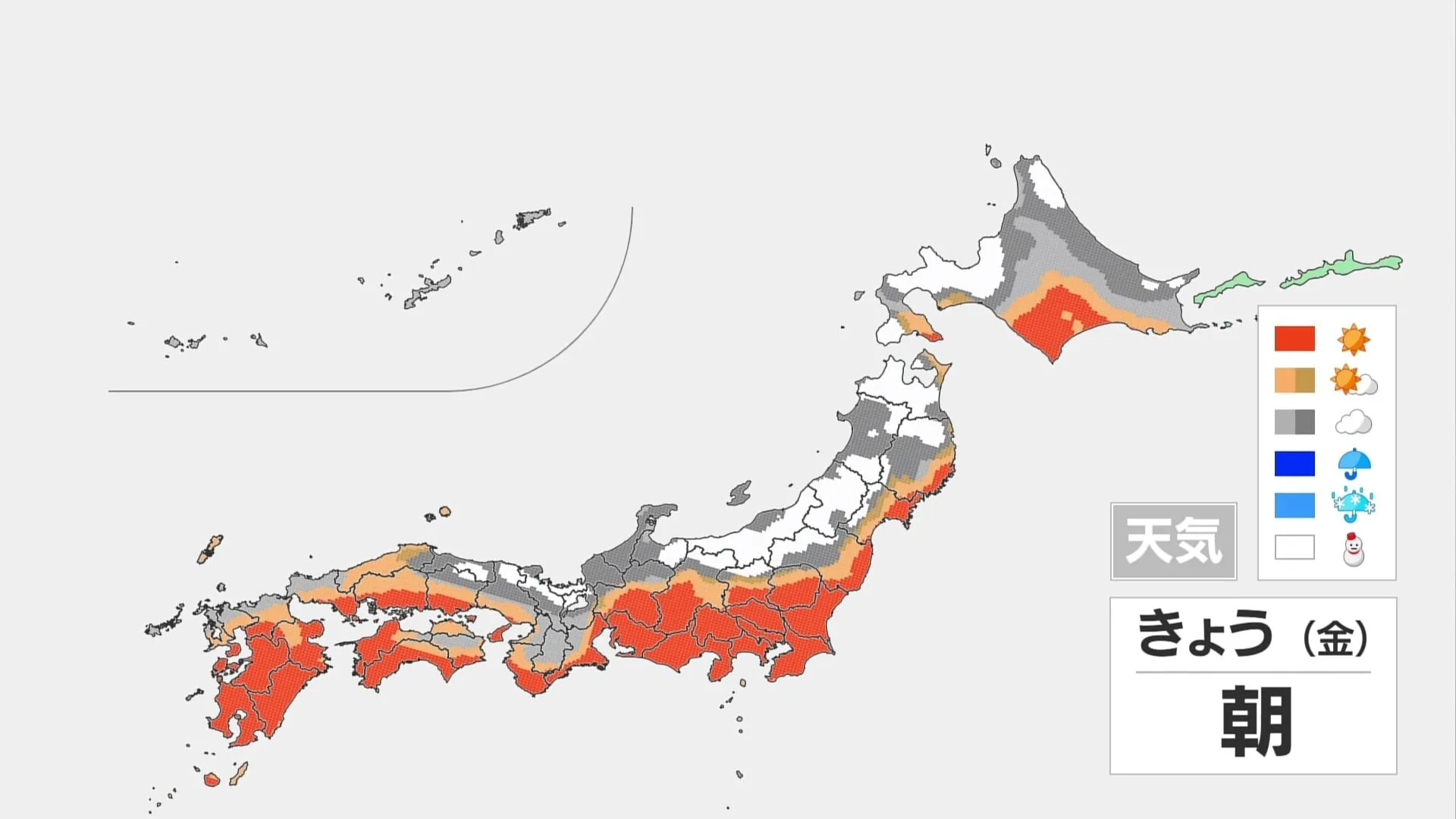 全国的に北風強く　晴れる太平洋側も風冷えに　日本海側は午前中を中心に雪　あすの夕方以降は関東で雪も