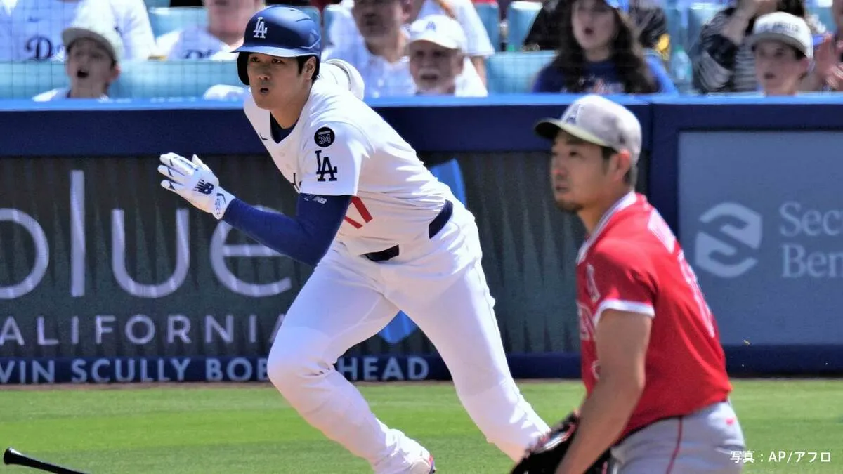 大谷翔平 今季7度目の3安打、花巻東の先輩菊池から2安打 前夜6タコから一転 ド軍は15年ぶりにエンゼルスに3連敗