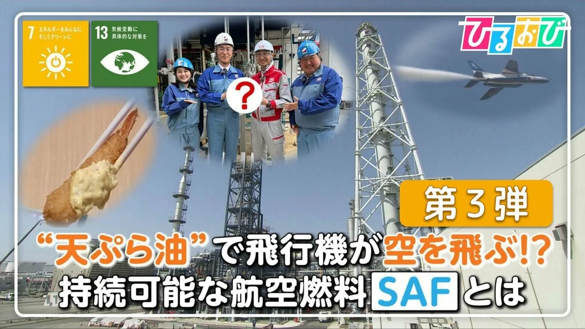祝国内初！ついに実用化されたSAFを搭載した民間の旅客便が飛行！航空アナリスト・鳥海高太朗が現地からお届け＿〈3〉天ぷら油で飛行機が空を飛ぶ！？持続可能な航空燃料SAFとは―＿SDGs企画【ひるおび】