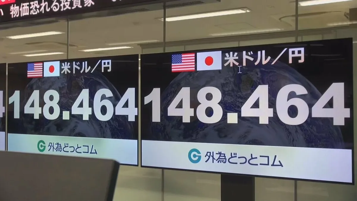 円相場が一時1ドル＝148円台半ば　石破総理の辞任表明受け円安