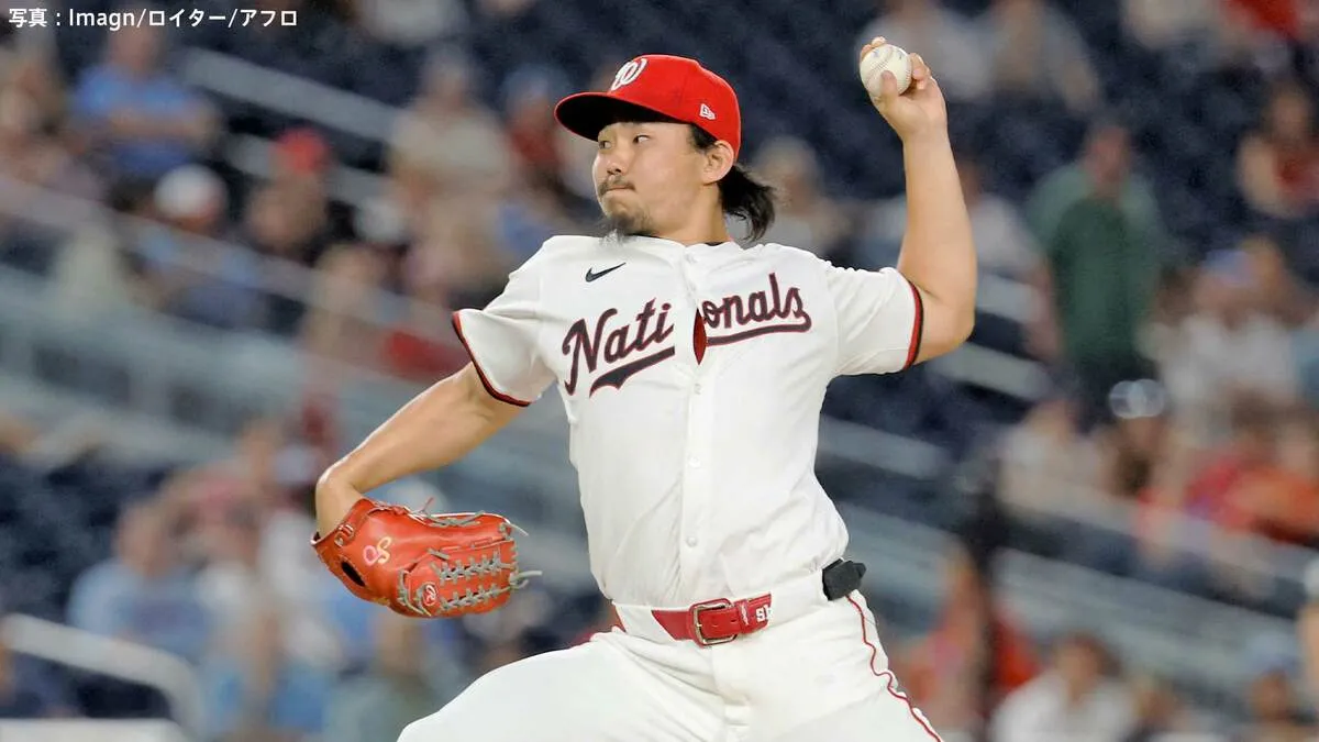 小笠原慎之介、わずか4球で待望のメジャー初勝利 ！ 大谷のライバル、シュワーバーを空振り三振