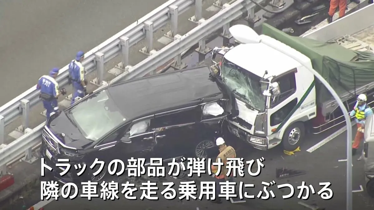 中央道で車6台絡む多重事故 トラックの男性運転手が死亡し6人けが　中央道上り調布ICと高井戸ICの間で一時通行止め 東京・調布市