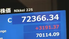 【速報】日経平均株価　終値3191円高の7万2366円・再び最高値　歴代4位の上げ幅