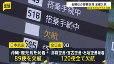 ダブル台風が日本列島へ 帰省ラッシュスタートも空の便は欠航相次ぐ 沖縄では「持病の薬」「血圧測定器」を避難所に持ち込む高齢者も　週明け15号も本州へ【news23】