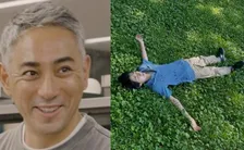 【 市川團十郎 】　長男・勸玄（市川新之助）とのプライベートショット公開「芝生の上で横になるの　私と勸玄の共通の趣味です」