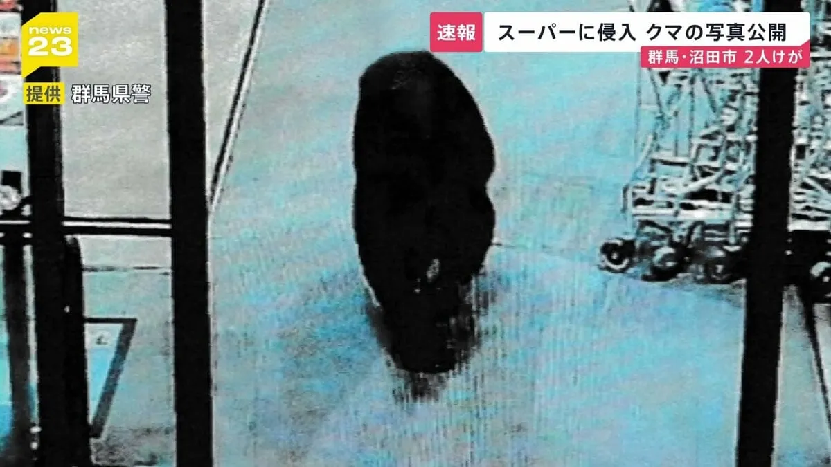 群馬・沼田市のスーパーにクマ侵入 写真公開　70代男性客など2人が襲われけが 命に別状なし