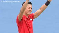 車いすテニス 小田凱人 地元愛知で1ゲームも与えずに快勝「このまま最後まで突っ走りたい」大会連覇へ好スタート【アジアパラ】