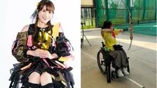 【 車椅子アイドル・猪狩ともか 】パラアーチェリーに初挑戦「あーっ！9だ」　爽快に刺さるが悔しさも【 仮面女子 】