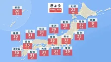 【きょうの天気】季節外れの暑さ続く 西日本で今季全国初の猛暑日の所も　東北から九州で広く快晴 熱中症などに注意