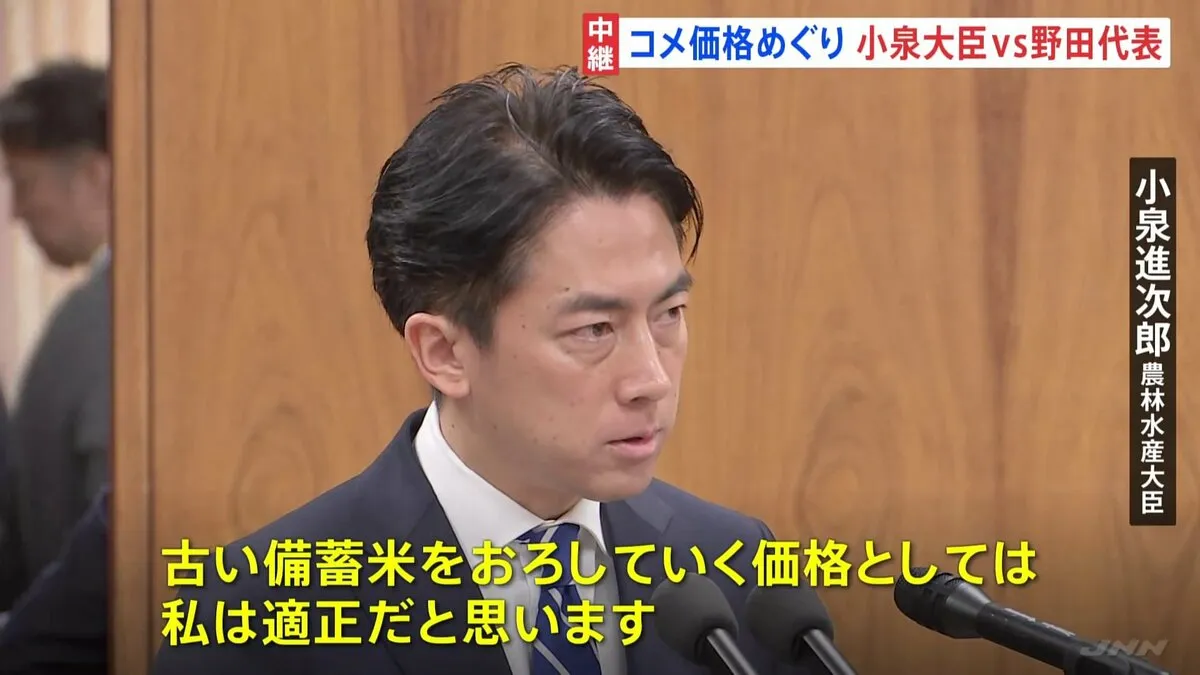 「バナナのたたき売りではないか」野党が小泉大臣を追及　コメめぐり論戦