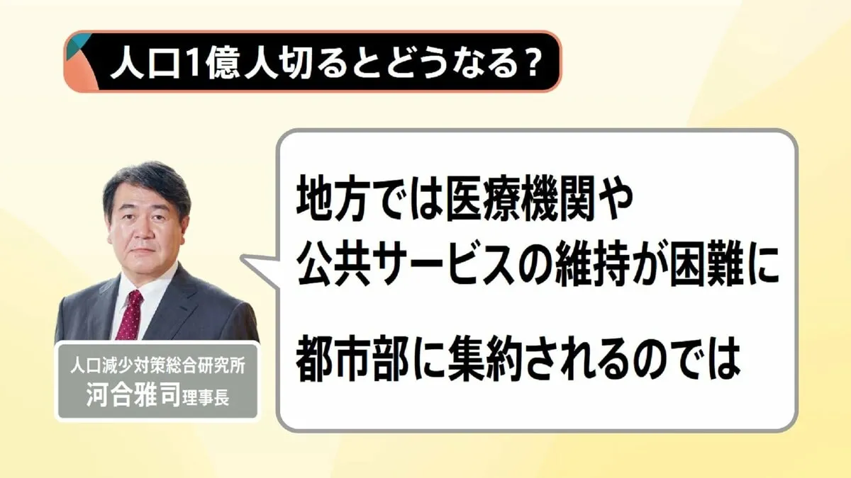 「試算よりも早い2043年には1億人を切る」人口減少対策総合研究所・河合理事長、去年の出生数70万人割れ【Nスタ解説】