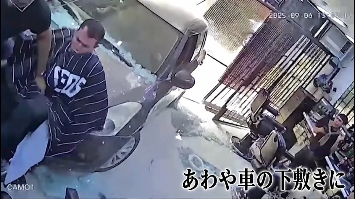 「振り向くと車が」理髪店に車が突っ込む！バスと列車の衝突にトレーラー炎上・悪質なひき逃げ・犬のサーフィンも　カメラがとらえた“驚きの瞬間映像”