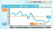 コメ価格の向こう3か月見通し 5か月ぶりに指数が「上昇」に転じる　政府の備蓄米買戻し受け