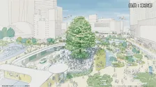新宿駅西口に30ｍのシンボルツリー　駅前広場のデザイン公開　2035年完成へ　