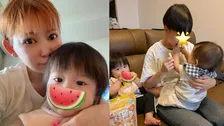 【 中川翔子 】　もうすぐ1歳の双子＆親戚ショット公開「双子のおかげで親戚との仲が深まりました」　スプーン食べ挑戦やボクシンググローブ姿に「かわゆす」の声