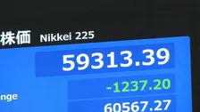 【速報】日経平均株価　一時1200円超下落　6万円台割り込む