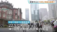 「寒すぎて長袖に…」関東中心に10月上旬並みの肌寒さ　東京都心で最高気温23℃予想　九州～関東の太平洋側では雨