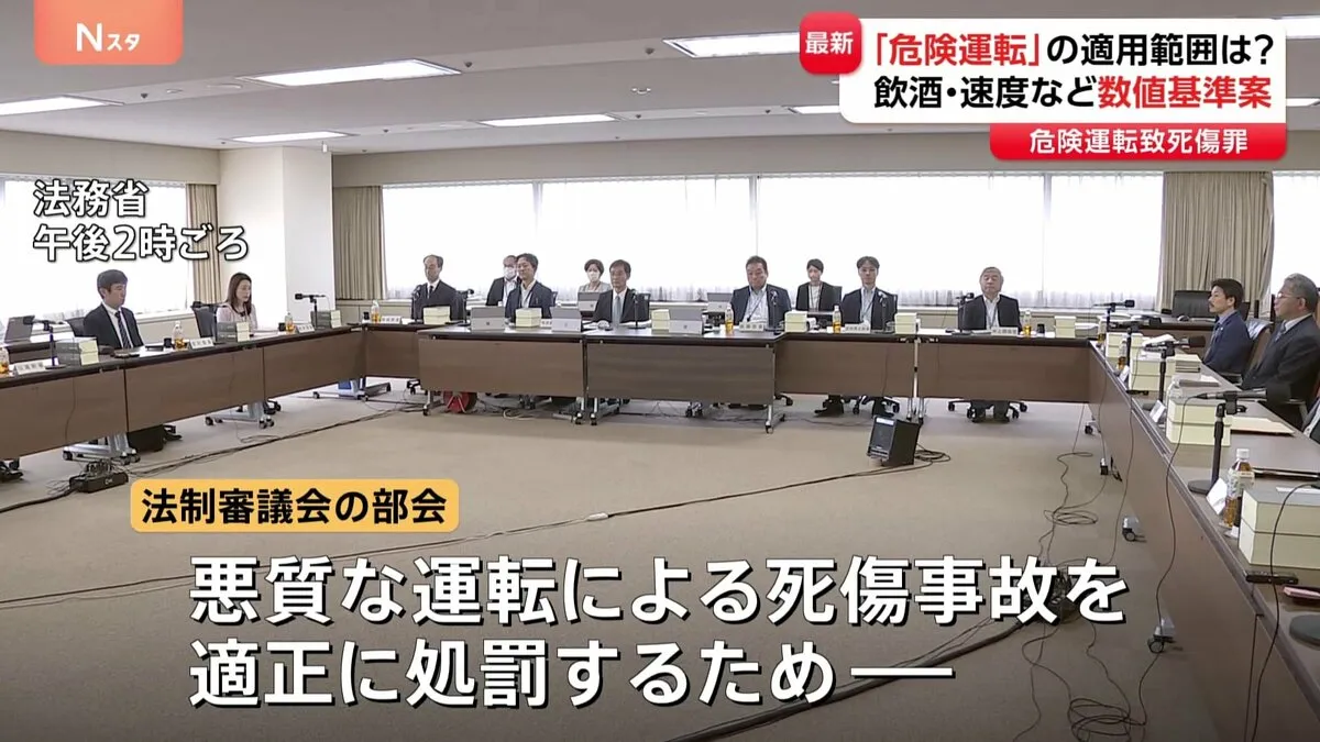 危険運転致死傷罪の見直し「飲酒運転」と「高速度」で新たな基準案のたたき台 法制審議会で議論へ 悪質な運転による死傷事故 適正な処罰目指し