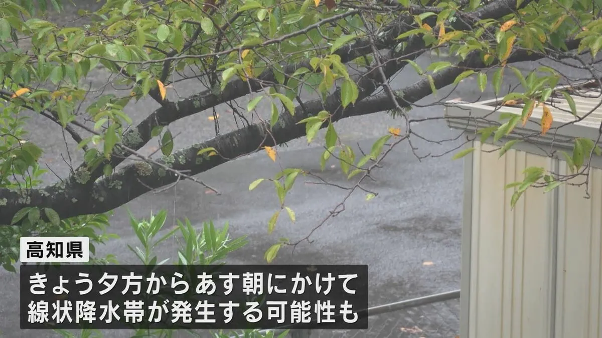 【台風15号】高知ではあす朝にかけて「線状降水帯」発生の可能性も　雨量は多いところで300ミリの予想