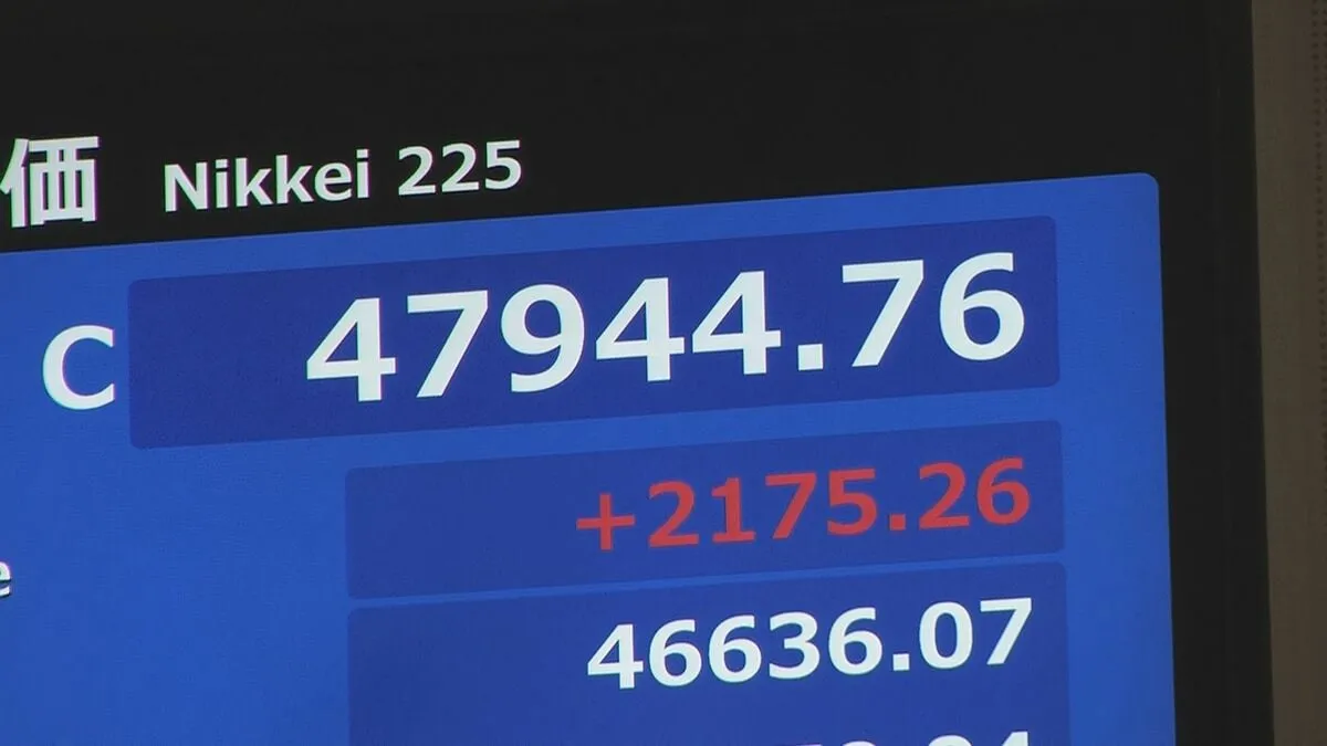 日経平均株価が終値として初の4万7000円台で最高値を更新　新総裁の政策への期待感
