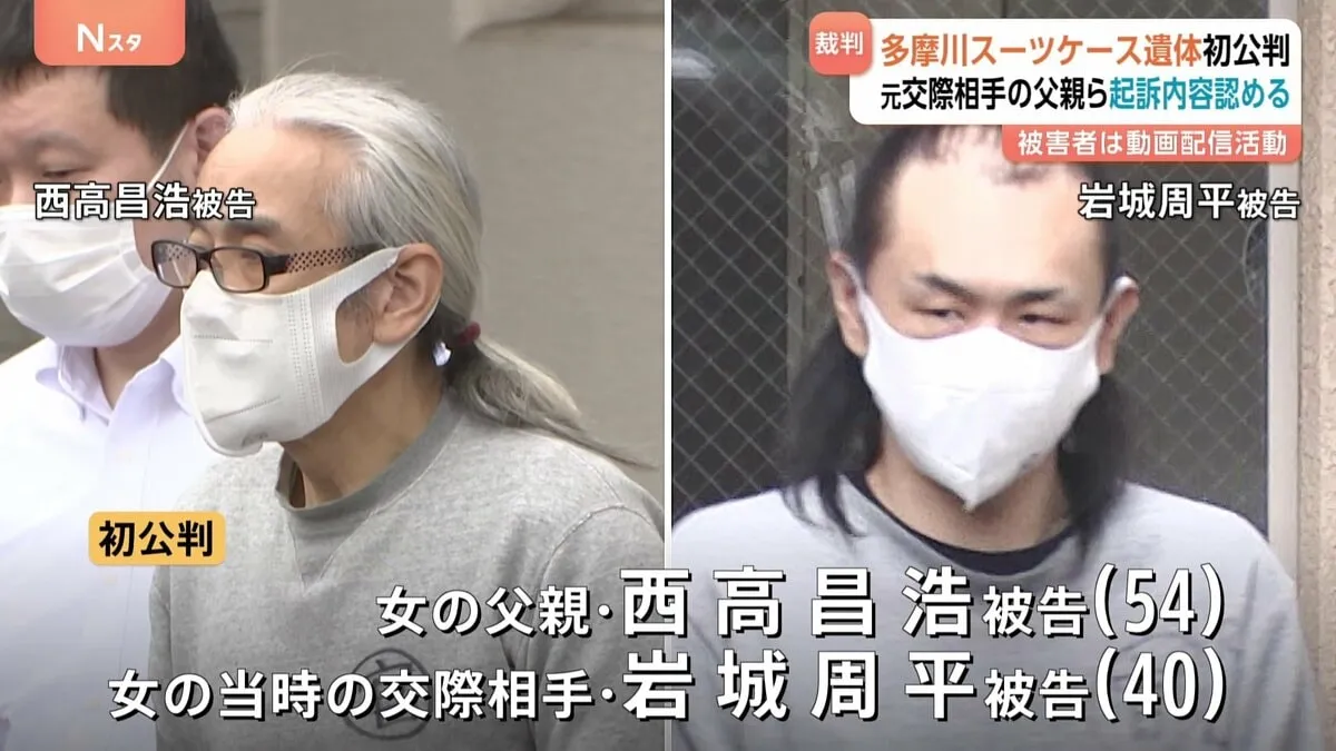 多摩川スーツケース殺人・死体遺棄事件　被害者の元交際相手の女の父親と事件当時の交際相手の初公判　2人は起訴内容認める　横浜地裁