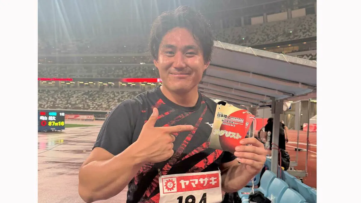 男子やり投・﨑山雄太、日本歴代2位の87m16で標準記録突破、世界陸上代表に内定 ! 日本記録まで44cm「あれでも届かんのか」