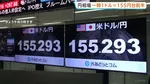 急激な円高進行 一時1ドル＝155円台に　日銀の利上げ観測や米FRB利上げ観測後退で2日で5円進む