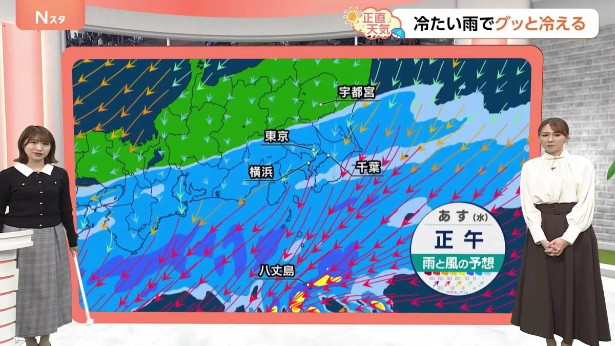 【10月22日 関東の天気】冷たい雨で暖房デビュー？ 22日は冬物の上着が活躍