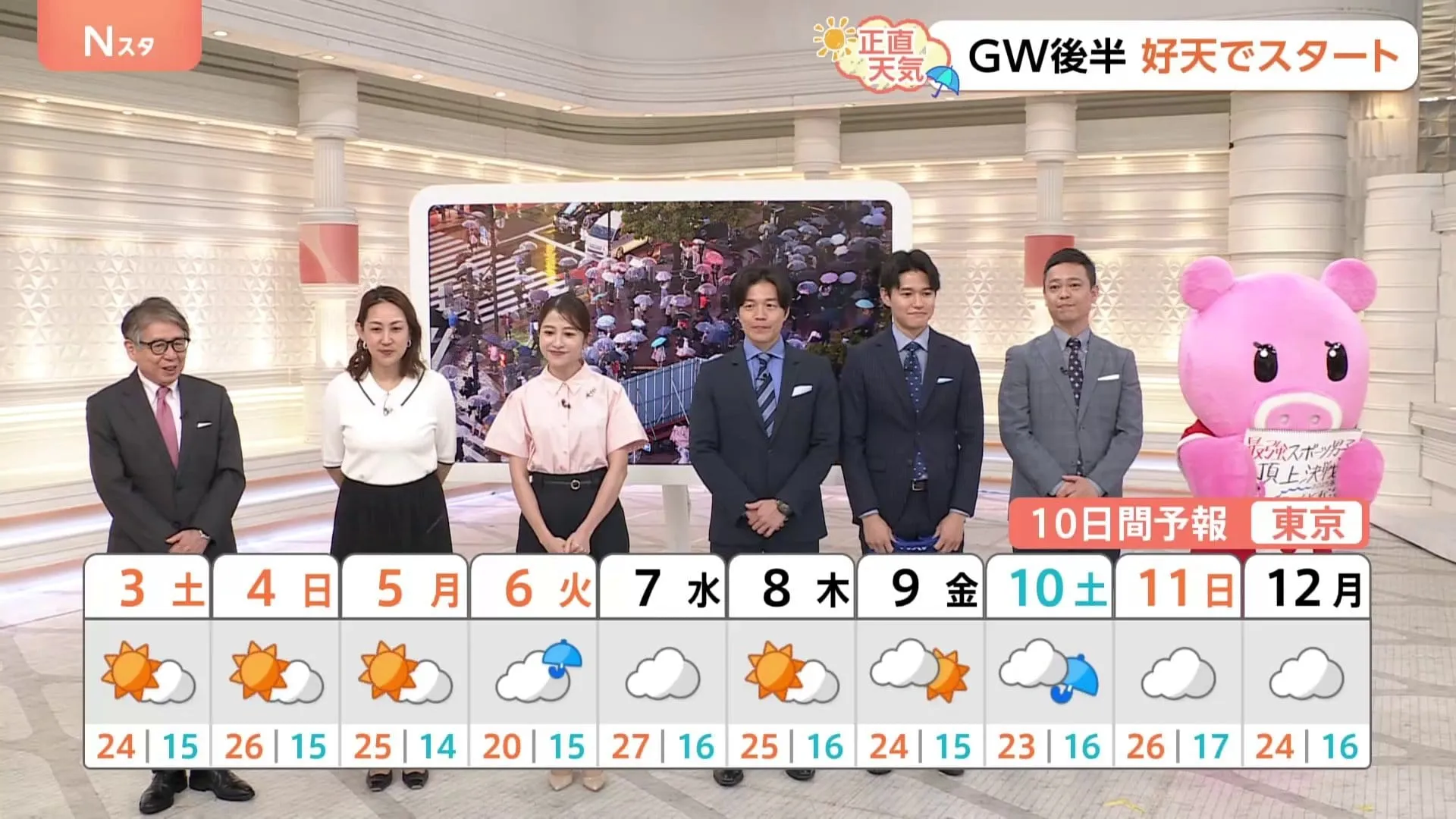 【5月3日 関東の天気】関東このあと雨のピーク