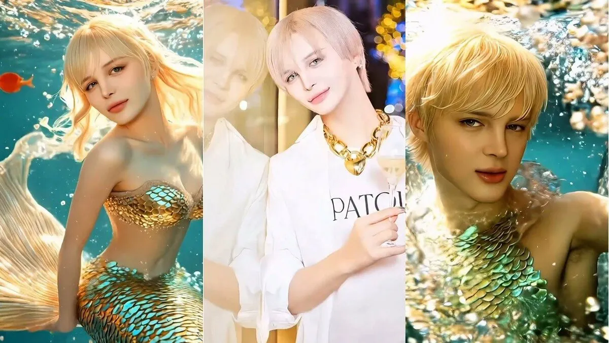 【 Matt 】 “AIマーメイド” に挑戦「大体ロングヘアなんだよね」　動画ラストでイケメン人魚に変身成功　フォロワー絶賛「王子を超えて神」