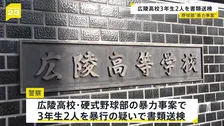 広陵高校・野球部の3年生2人を暴行容疑で書類送検　カップ麺を食べた下級生への暴力事案で　広島県高野連はセンバツ推薦せず