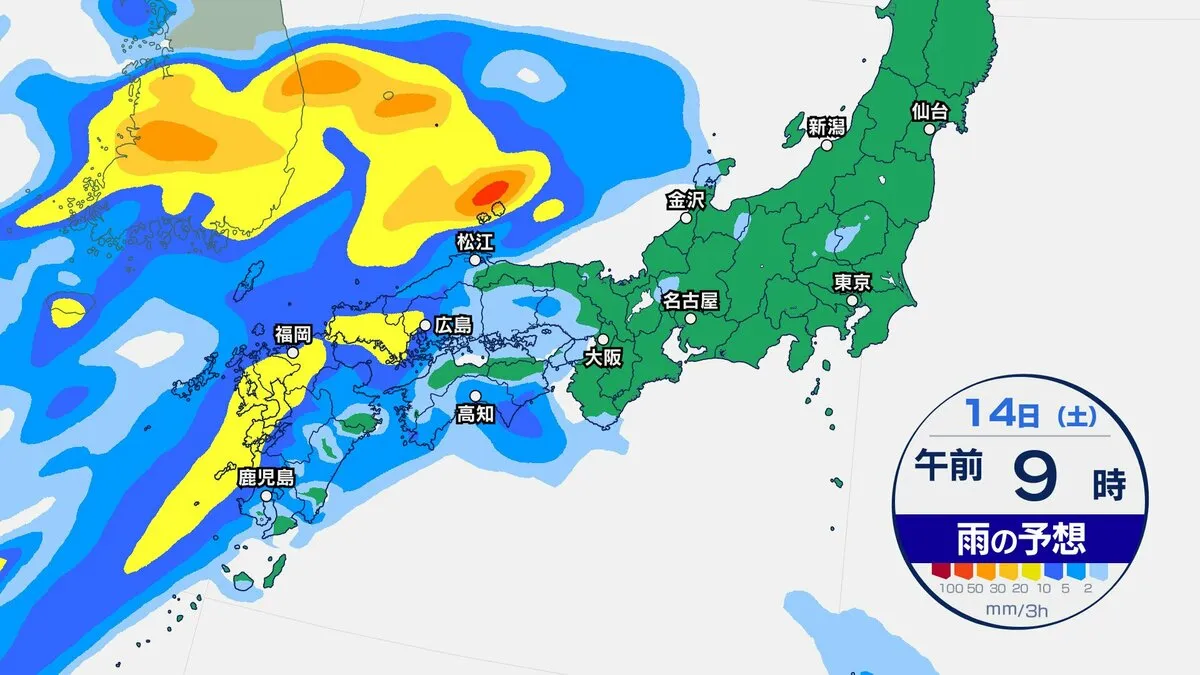 【大雨情報】週末は“警報級”大雨の可能性…24時間雨量が180ミリと予想も　土砂災害に警戒！【今後の雨予想シミュレーション】山口・福岡・佐賀・長崎・大分・熊本・宮崎・鹿児島