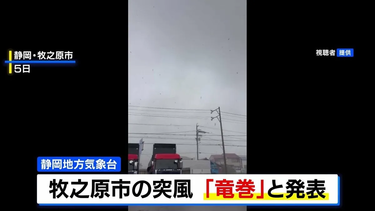 牧之原市で発生の突風は「竜巻」 静岡地方気象台、市内のけが人は74人 住宅の被害は1000棟超に