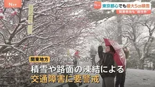 東京都心で最大5cmの積雪　関東各地も“銀世界"に　あす明け方にかけ積雪や路面の凍結などに警戒を