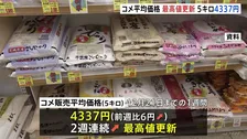 コメ価格 今年最後も“最高値更新”　年初は5キロ平均「3000円台半ば」→年末は「4337円」　備蓄米・農政転換・大臣交代…高止まり続く　農林水産省