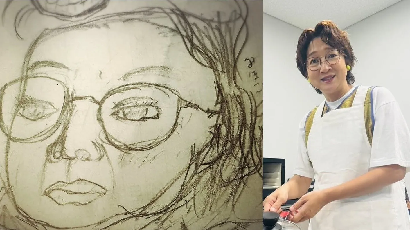 【北陽】虻川美穂子さん「私の横で息子が描いた」自分の顔のスケッチ画に震撼「#息子画伯」