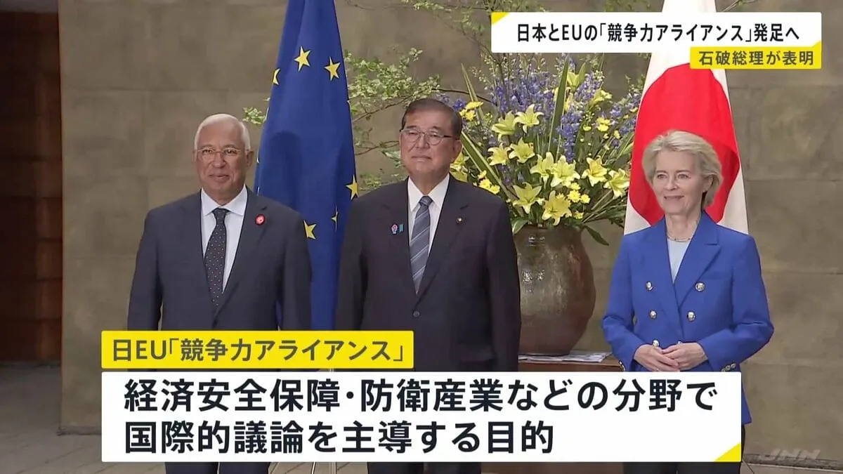 石破総理「EUと緊密に協力していきたい」 日本・EUの「競争力アライアンス」発足を表明　中国・アメリカの動向で世界経済の不安定さ高まるなか多国間連携を狙う