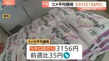 5キロ3156円 コメ平均価格2週連続の値下がり　新米の本格出回り前に安く売る動きか