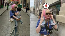 【 きゃりーぱみゅぱみゅ 】　「ミニきゃりー可愛すぎ」パリの街角で愛娘を“女肩車”　ジャパンエキスポ出演後の微笑ましい親子ショットに「幸せそう」「写真集出して」と反響