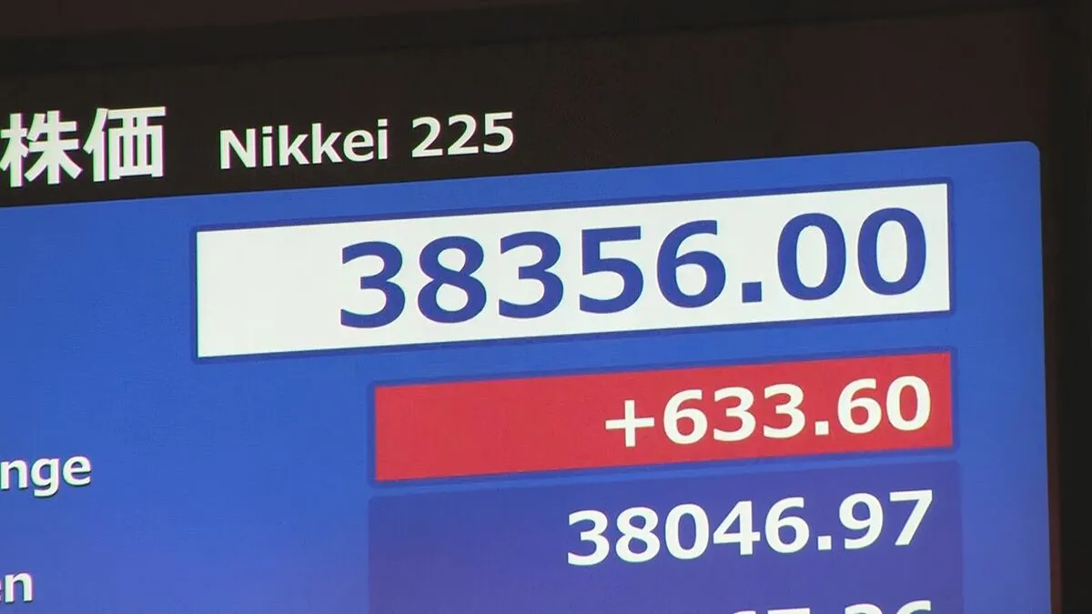 【速報】日経平均株価が一時600円以上値上がり　エヌビディア決算発表など受け